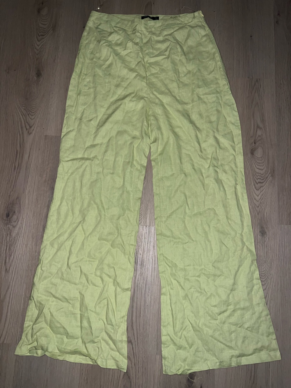 Nasty Gal Green High Waisted Wide Leg Flare Pants Size 10